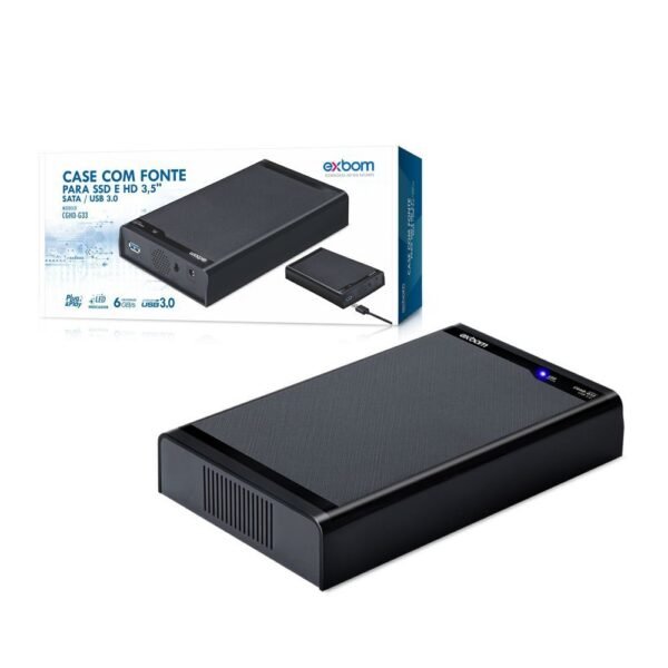 Case Para HD Sata 3.5 Externo Usb 3.0 6Gbps - Exbom CGHD-G33