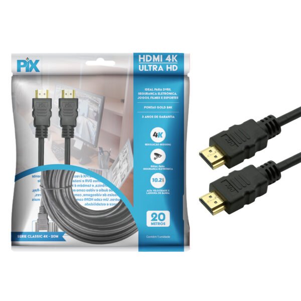 Cabo Hdmi 20 Metros V1.4 Ultra Hd 4k - Pix 018-2014