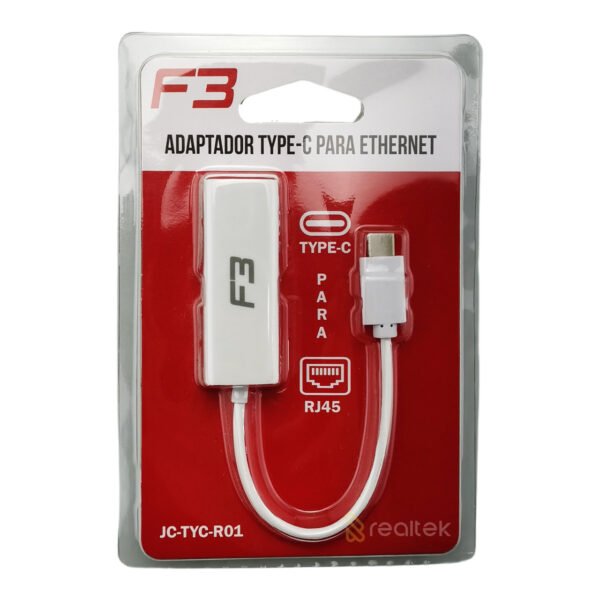 Adaptador Placa de Rede Usb Tipo C 10/100 - F3 JC-TYC-R01