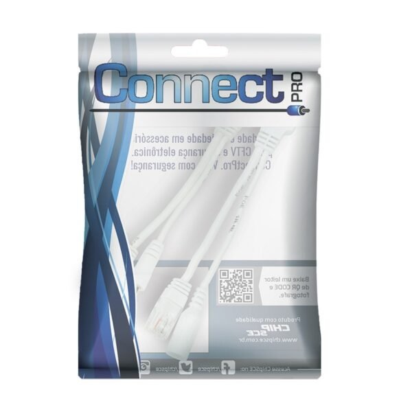 Cabo Adaptador Injetor Poe Macho x Fêmea - Connect Pro 018-0156 (Branco) - Imagem 3