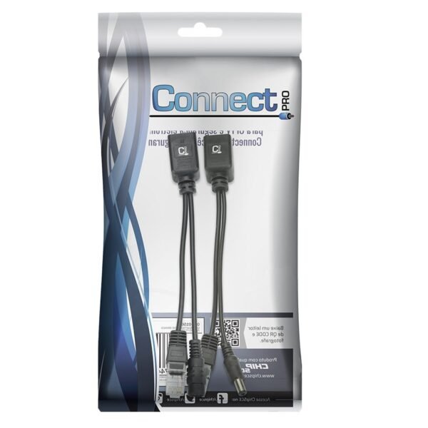 Cabo Adaptador Injetor Poe Macho x Fêmea - Connect Pro 018-0157 (Preto)