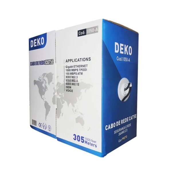 Cabo 4 Pares Cftv Tipo Cat5e 305m, Preto - Deko 1050-A