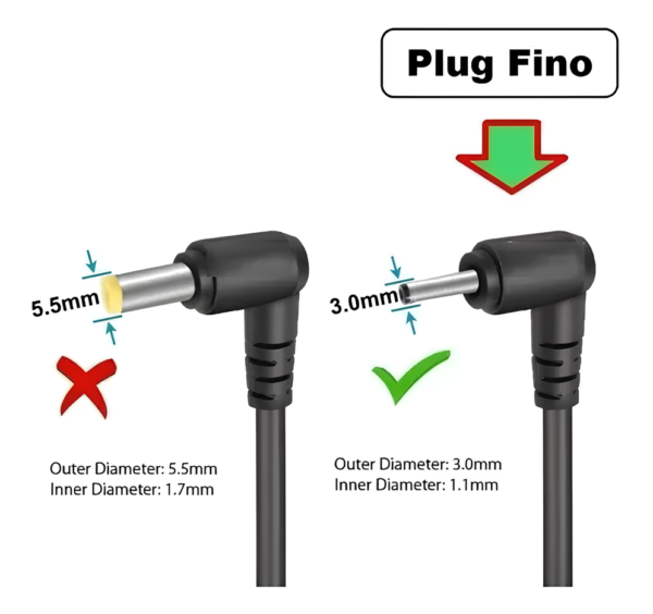 Carregador Para Notebook Acer 19v 3.42A - Plug Fino 3.0x1.0mm | AC-03 - Imagem 2